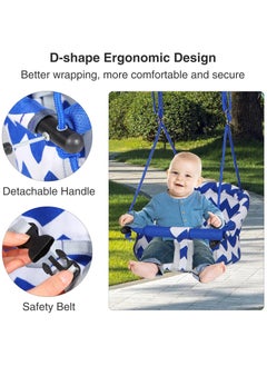 Toy Box Baby Hanging Swing Seat ,Canvas Baby Swing with Cushion and Ropes Indoor and Outdoor Baby Hammock Chair for Toddlers and Infants  - Image 4