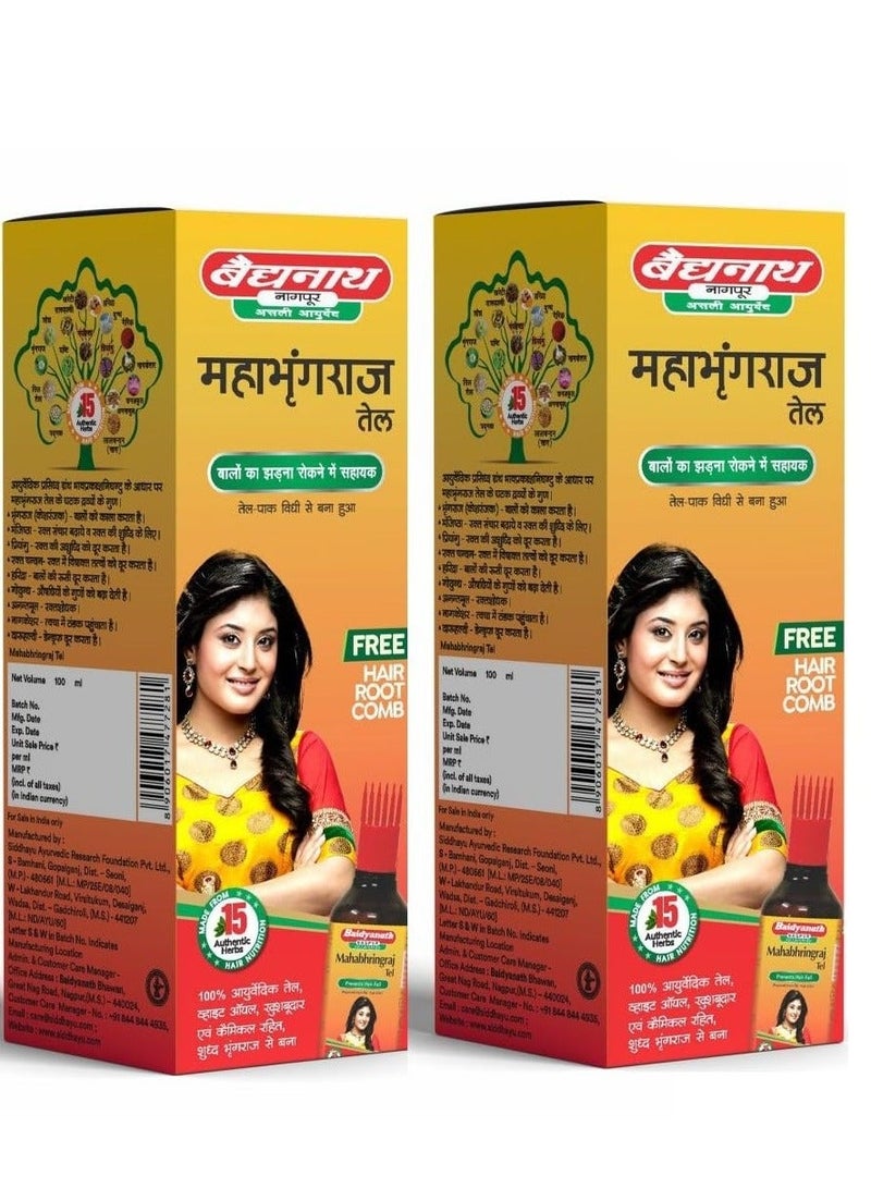 بايدياناث بادياناث ماهابهرينراج تيل لنمو الشعر ومضاد للقشرة، عبوة من قطعتين - Image 1