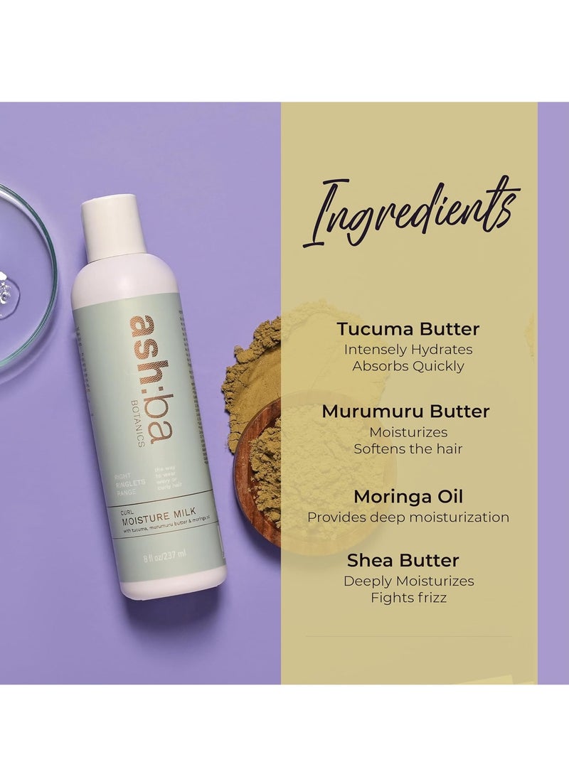Ashba Botanics Ashba Botanics Curl Moisture Milk for Curly Wavy Hair leave in cream Deep Moisture for dry frizzy hair Silicone Free 237 ml  - Image 4