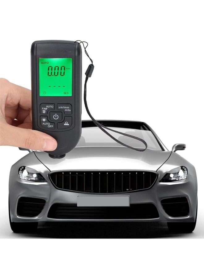 جهاز قياس سمك طلاء السيارة لمشتري السيارات، جهاز قياس سمك طلاء السيارة، تحقق من طلاء السيارة الأصلي (أسود) - Image 1