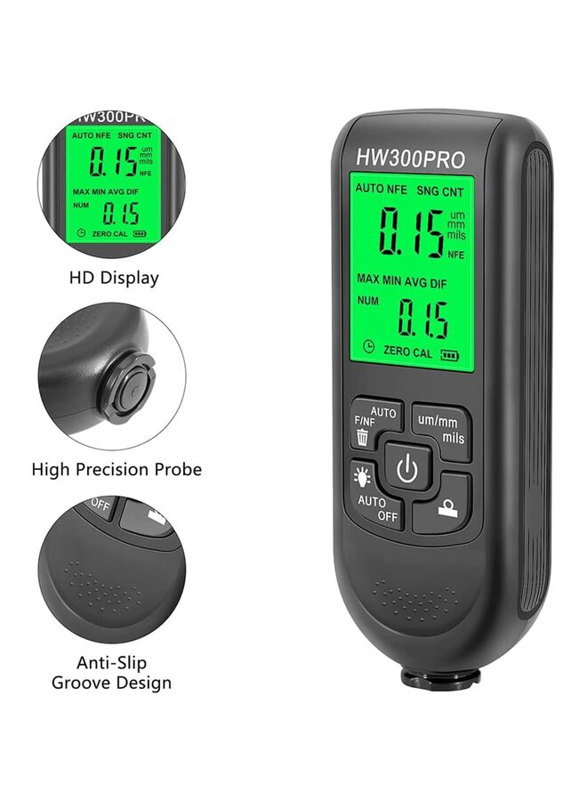 جهاز قياس سمك طلاء السيارة لمشتري السيارات، جهاز قياس سمك طلاء السيارة، تحقق من طلاء السيارة الأصلي (أسود) - Image 2