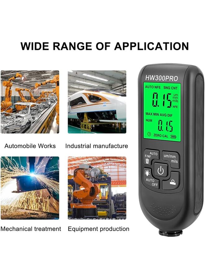 جهاز قياس سمك طلاء السيارة لمشتري السيارات، جهاز قياس سمك طلاء السيارة، تحقق من طلاء السيارة الأصلي (أسود) - Image 4