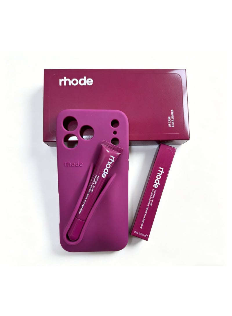 Rhode26 New Limited Edition Lip Gloss Blush Phone Case with Magnetic Lip Balm Holder