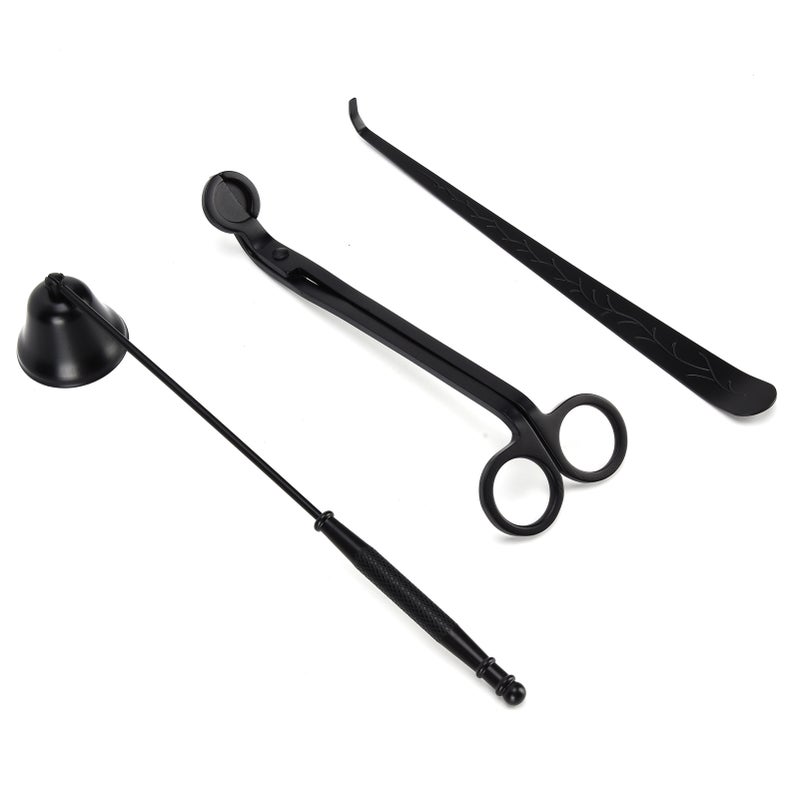 3PCS Candle Accessory Set Candle Wick Trimmer Cutter Snuffer Extinguisher Wick Dipper Gift SuppliesBlack - Image 5