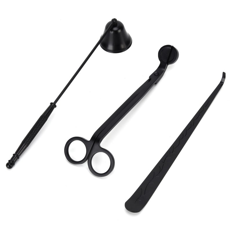 3PCS Candle Accessory Set Candle Wick Trimmer Cutter Snuffer Extinguisher Wick Dipper Gift SuppliesBlack - Image 3