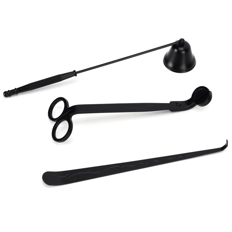 3PCS Candle Accessory Set Candle Wick Trimmer Cutter Snuffer Extinguisher Wick Dipper Gift SuppliesBlack - Image 2