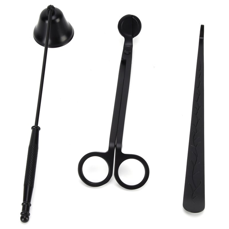 3PCS Candle Accessory Set Candle Wick Trimmer Cutter Snuffer Extinguisher Wick Dipper Gift SuppliesBlack - Image 4