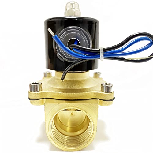 AOMAG 1" Brass Electric Solenoid Valve 24V DC Normally Closed Water, air, Diesel, VITON Gasket - Image 4