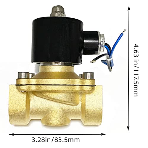 AOMAG 1" Brass Electric Solenoid Valve 24V DC Normally Closed Water, air, Diesel, VITON Gasket - Image 3