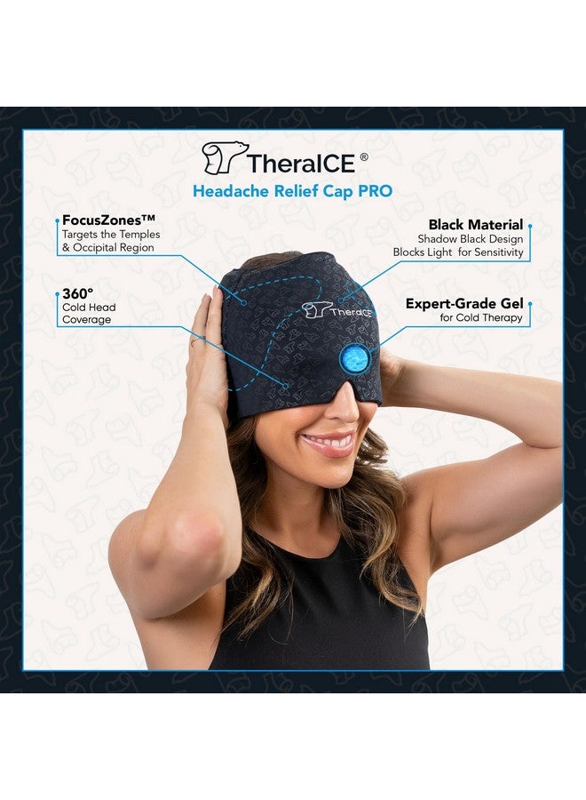 TheraICE TheraICE Migraine Relief Cap PRO, Headache Relief Cap, Ice Face Mask, Cold Compress Head Wrap for Tension Headache Relief, Stress & Hangover, FocusZone Technology Provides Extra Cooling & Pressure - Image 2