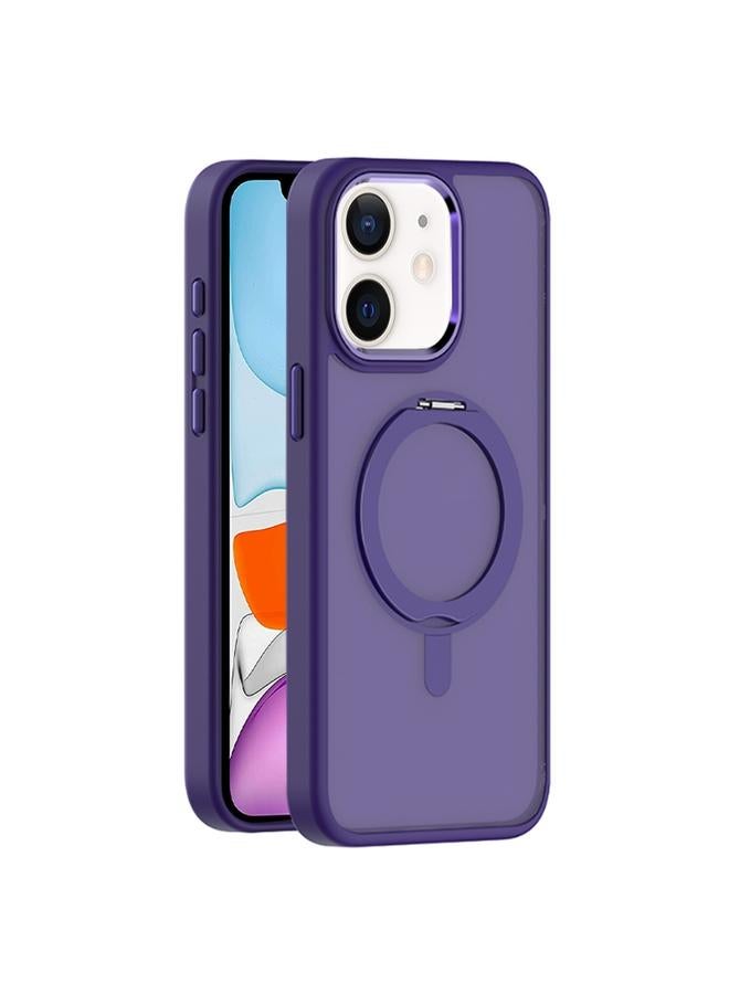 اس-توب جراب لهاتف iPhone 11 مصنوع من الجلد المصقول مع حامل مغناطيسي دوار من MagSafe - Image 1