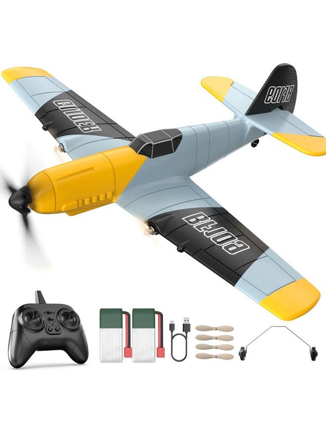 DEERC RC Plane 3 Channel BF-109 Remote Control Airplane Fighter Toys,2.4GHz 6-axis Gyro Stabilizer RTF Glider Aircraft Plane with 2 Batteries,Easy to Fly for Adults Kids Beginners Boys - Image 1