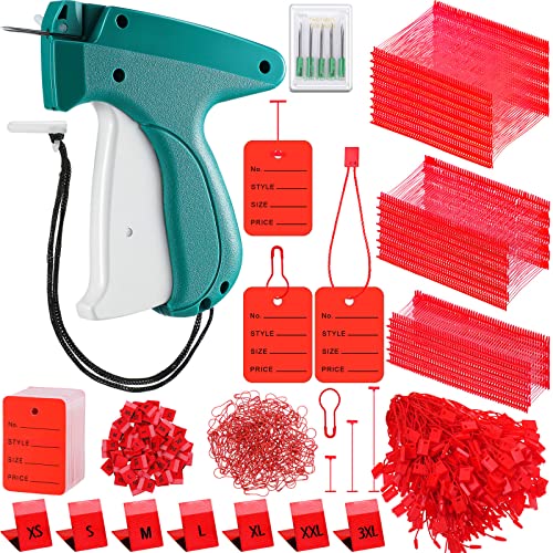 Chumia 3576 Pcs Stitch Tag Gun for Clothes, Quick Clothing Fixer, Tagging Gun with 3000 Barbs, 5 Needles and 100 Price Tags, Sewing Kit for Retail Stores, Garage Yard Sales(Red) - Image 1