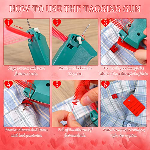 Chumia 3576 Pcs Stitch Tag Gun for Clothes, Quick Clothing Fixer, Tagging Gun with 3000 Barbs, 5 Needles and 100 Price Tags, Sewing Kit for Retail Stores, Garage Yard Sales(Red) - Image 3
