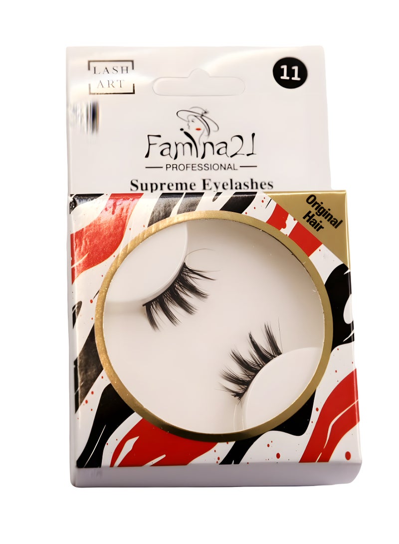 فامينا21 رموش Famina21 Supreme - 20 موديلًا، رموش صناعية طبيعية وخفيفة الوزن وقابلة لإعادة الاستخدام  (FM11) - Image 1