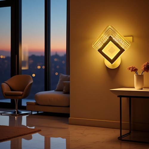 Lyse Decor Wall Lights for Home Decoration LED Wall Light with 3 Color Modes, Easy Installation, Ideal for Modern Interiors, Bedroom, Living Room, Hallway, Office (White) - Image 2