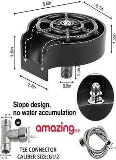 Generic Automatic Cup Rinser with Stainless Steel Attachments, Quick Cup Washer for Kitchen Sink, Next to Kitchen Sink, Automatic Cleaning Tool, Quick Rinse  - Image 4