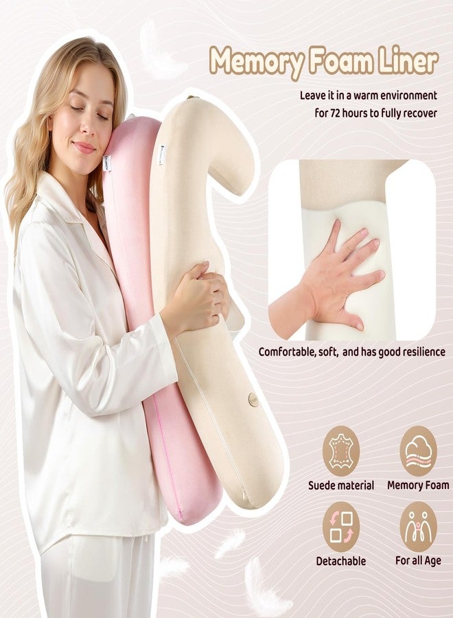 FLORICH Memory Foam Kids Travel Pillow, Car Sleeping Pillow, F-Shape Car Pillows for Adults and Children, Traveling Car Pillow for Kids with Removable Pillowcase (Beige) - Image 4