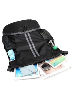 Cuken Drawstring Gym Bag for Men, Waterproof Drawstring Backpack for Women, Swim Bag with Shoes Compartment, Pull String Sport Bag for Soccer and Basketball (Black )  - Image 3