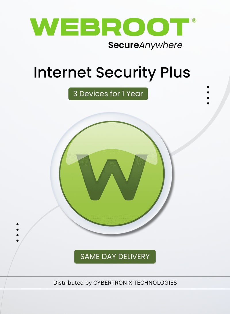 Webroot SecureAnywhere Internet Security Plus | 3 Devices for 1 Year | Digital License | SAME DAY DELIVERY
