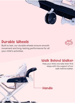 BAYBEE Bulba Baby Walker With Rocker for Baby, Kids Walker with Three Adjustable Height Foot Mat Canopy Musical Toy Bar Activity Walker for Toddlers Kids Walker for Baby Boy Girl 6-18months Dark Blue  - Image 5