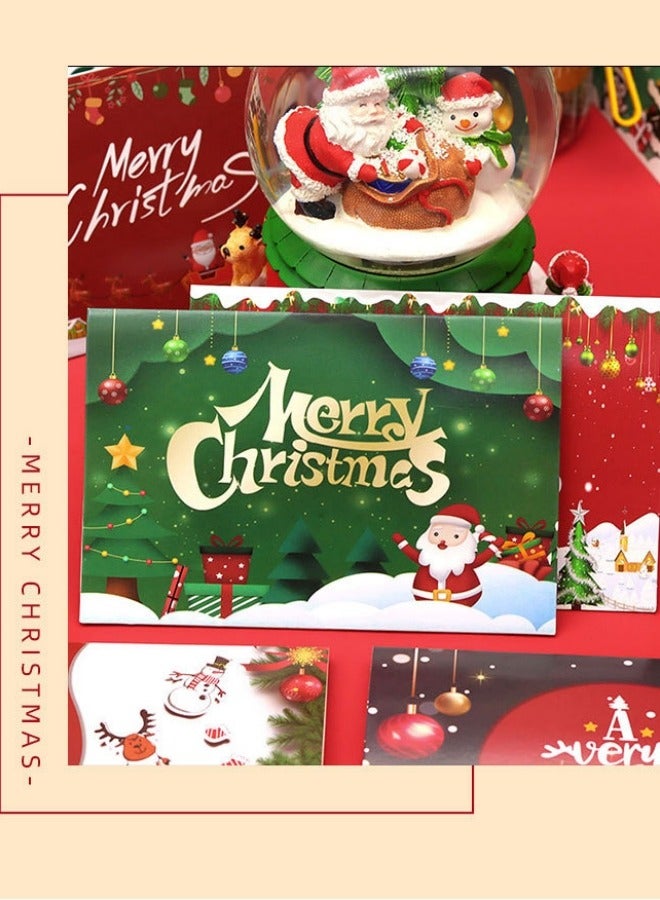 CCOVERY 24Pcs Christmas Cards Cute Holiday Gift Card Merry Christmas Greeting Cards Snowman Santa Claus Xmas Tree Patterns Assorted Card Set for Christmas New Year Winter Party - Image 3