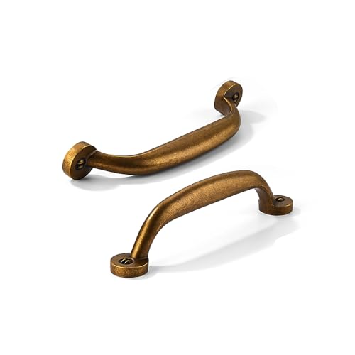 CABDM 10 Pack 334 inch Hole Center Antique Brass Vintage Aged Old Cabinet Pulls Heavy Duty Solid Drawer Hardware Kitchen Vanity Bathroom Handles - Image 1