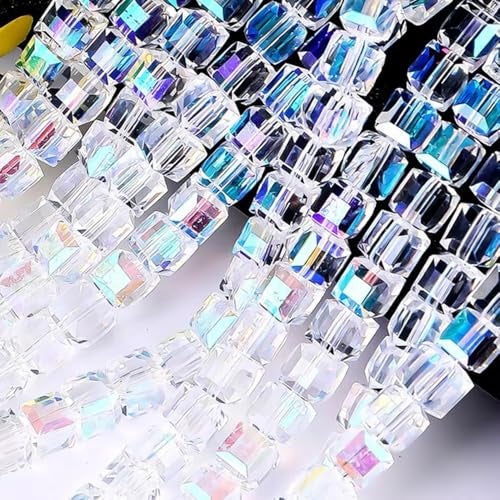Dream Billions Clear AB 6mm Crystal Beads Cube Crystal Glass Sew on for Bracelet Necklace Jewelry Making DIY Craft Decoration 70pcs - Image 5
