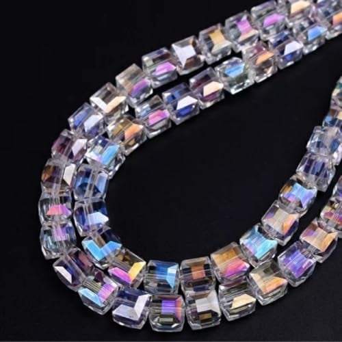 Dream Billions Clear AB 6mm Crystal Beads Cube Crystal Glass Sew on for Bracelet Necklace Jewelry Making DIY Craft Decoration 70pcs - Image 2