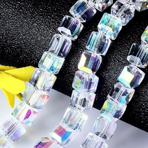 Dream Billions Clear AB 6mm Crystal Beads Cube Crystal Glass Sew on for Bracelet Necklace Jewelry Making DIY Craft Decoration 70pcs - Image 3