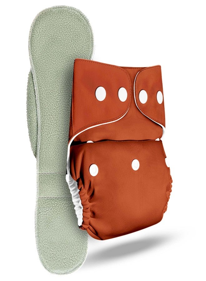 LILTOES Cloth Diapers For New Born Babies 0 to 3 Years | Freesize Adjustable and Reusable | Premium Cloth Nappies Pack of 1 (1 Cloth Diaper + 1 Insert) | (Chocolate Brown) - Image 1