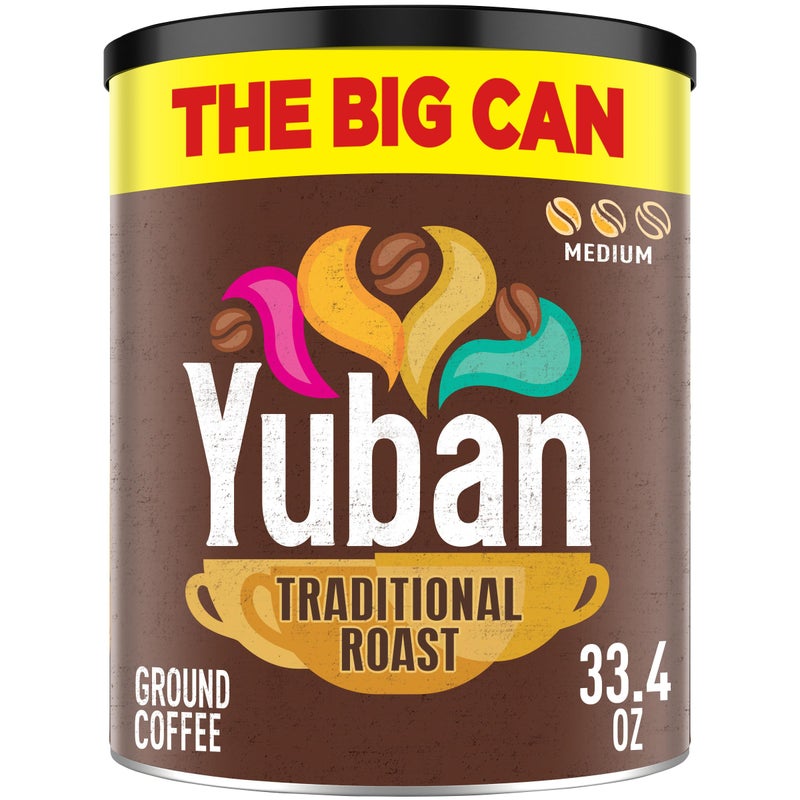 Yuban Traditional Medium Roast Ground Coffee, The Big Can, 33.4 oz Canister - Image 1