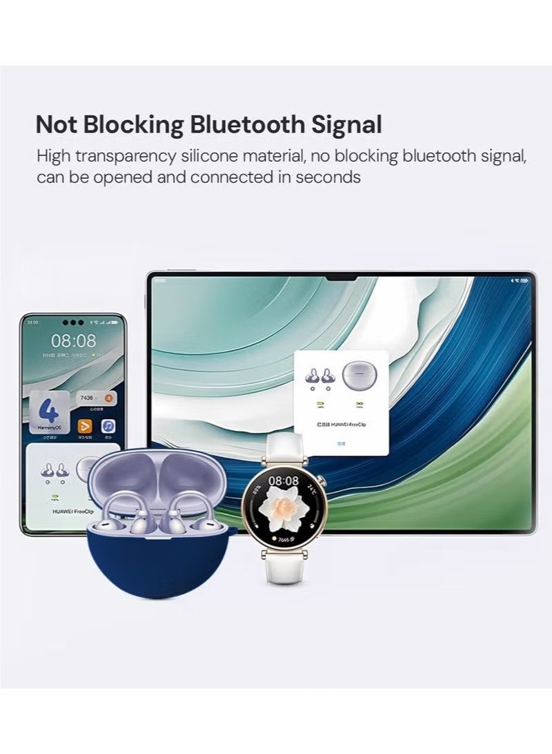 Soft Silicone Protective Case Cover for Huawei FreeClip with Cleaner Kit and Keychain - Image 3