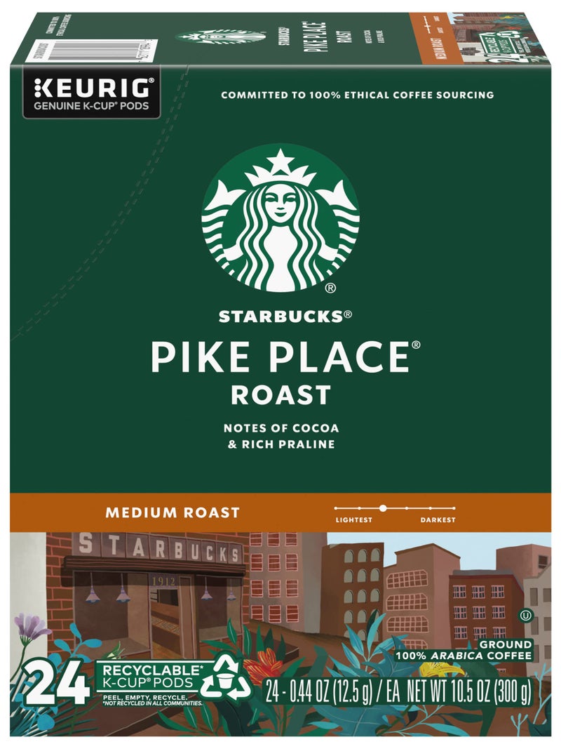 Starbucks Pike Place Roast Coffee K-Cup Portion Packs for Keurig Brewers, 72 Count (3 boxes of 24 K-Cups) - Image 2