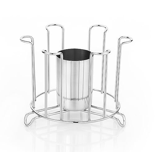 iSTAR Stainless Steel Glass And Spoon Tabletop Organizer/Glass Stand/Glass Holder For Kitchen Dining Table, Tiered Shelf, Medium - Image 1