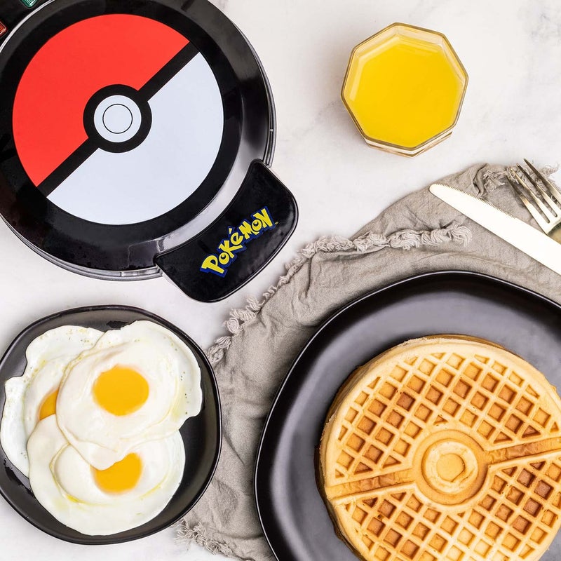 Uncanny Brands Pokmon Waffle Maker  Make Pokball Waffles at home  Fun Kitchen Appliance  NonStick  Easy to Clean