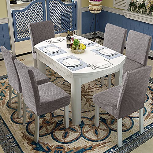 Genina Waterproof Chair Covers for Dining Room Set of 4 Kitchen Chair Covers Parson Dining Chair Slipcover,Gray - Image 2