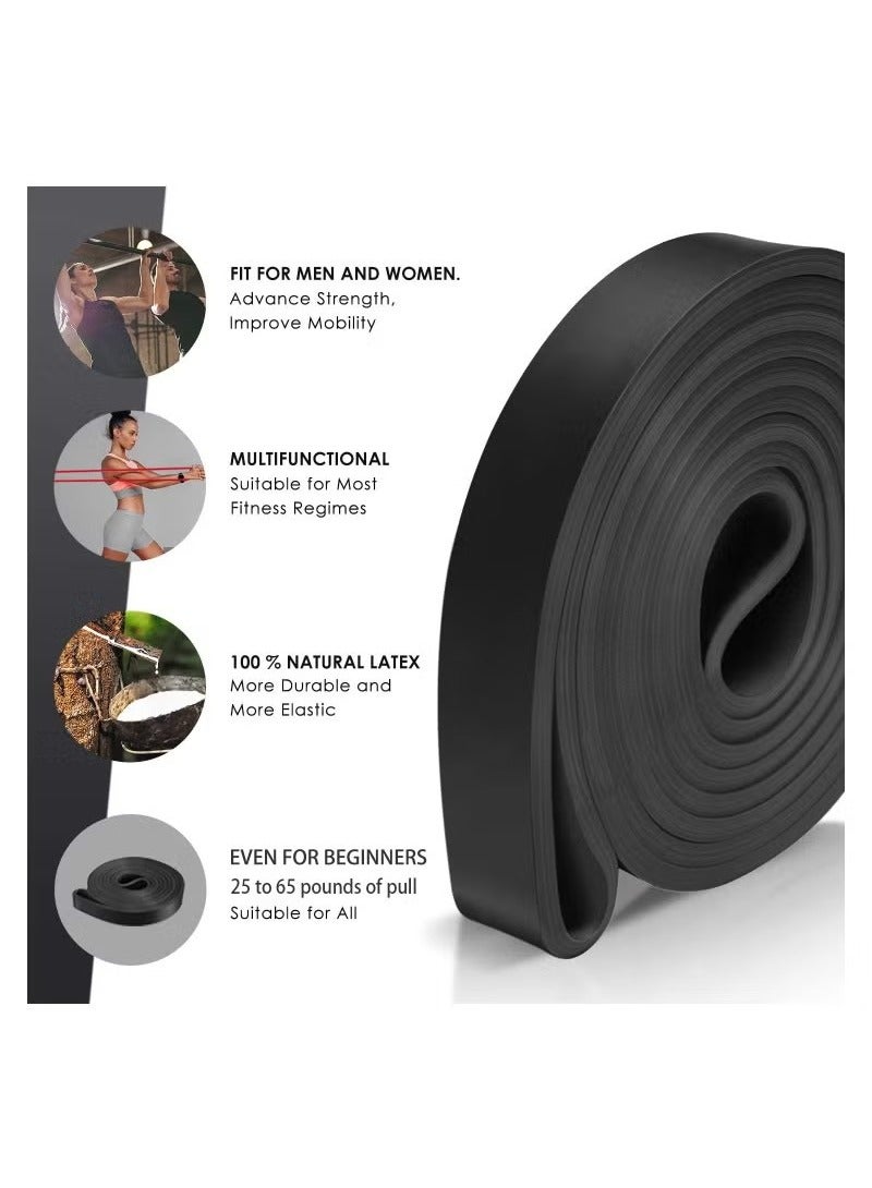 Generic Resistance Band Pull Up Assistance Bands For Beginners Thickened Environmentally Friendly Elastic Belt With Strong Toughness Exercise Stretch Fitness Bands For Body Yoga Black  - Image 2