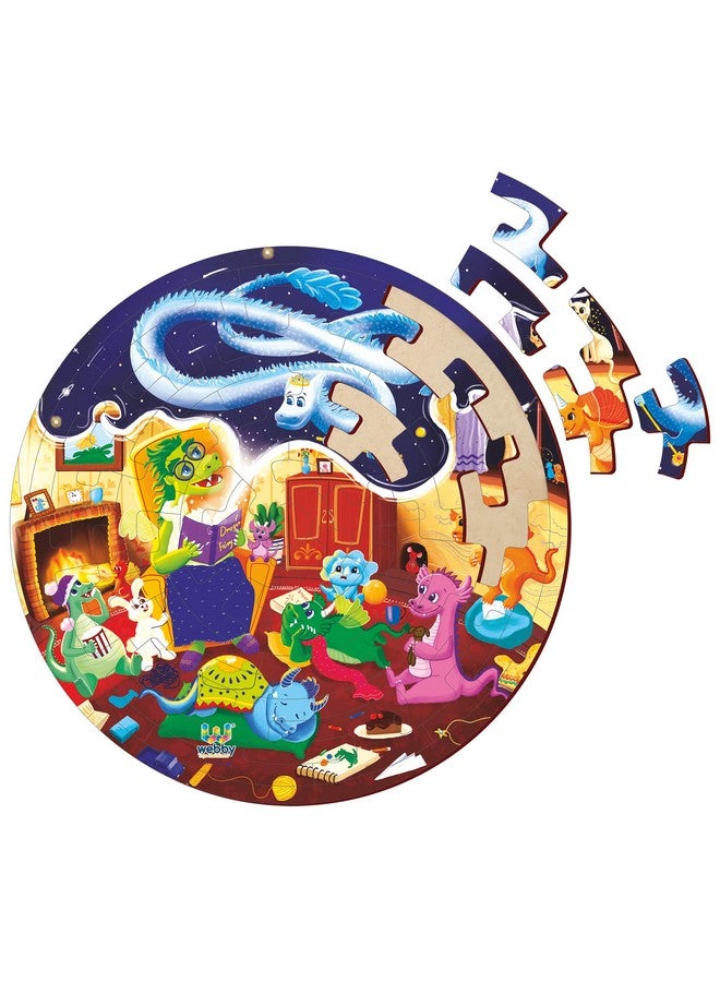 Webby Fazzle Dragon Land Wooden Fantasy Puzzle for Boys & Girls Kids Toy with Display Stand, 50 Pcs - Image 1