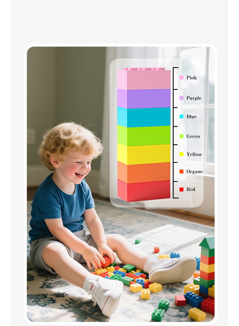Athletiq طقم كتل بناء كلاسيكية مكونة من 500 قطعة، لعبة تكديس للأطفال، مجموعة تعليمية وتطوير دماغ الطفل، لعبة ما قبل المدرسة - Image 2