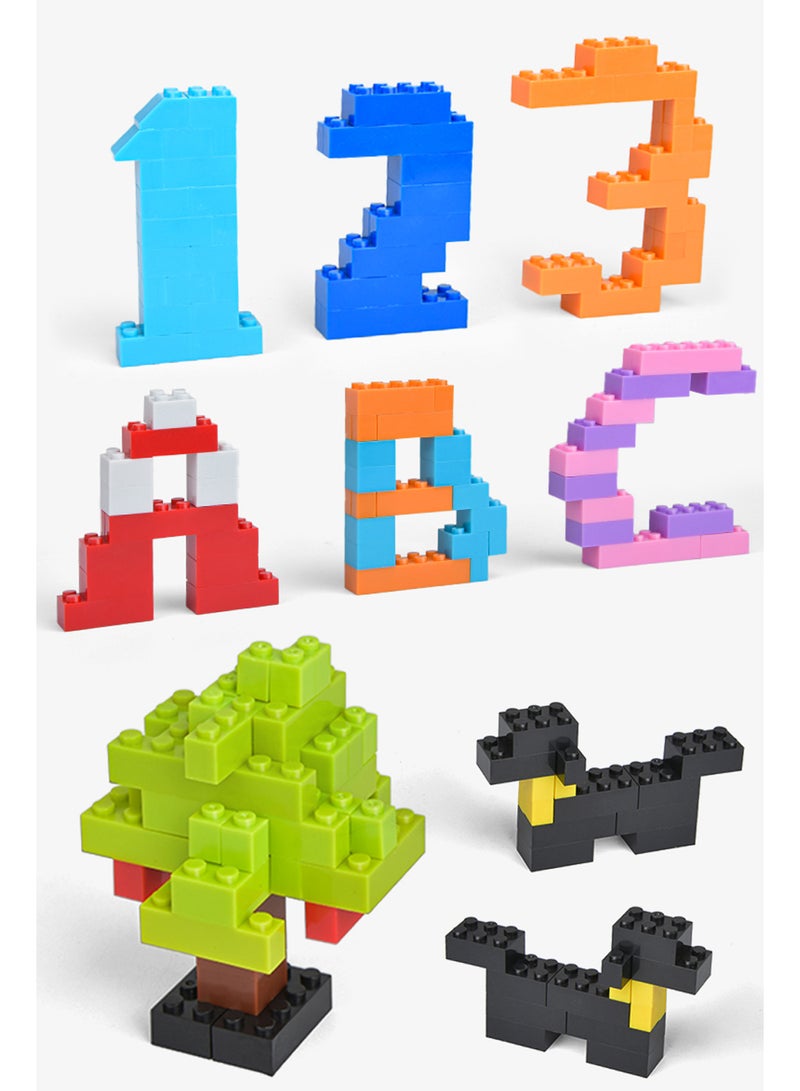 Athletiq طقم كتل بناء كلاسيكية مكونة من 500 قطعة، لعبة تكديس للأطفال، مجموعة تعليمية وتطوير دماغ الطفل، لعبة ما قبل المدرسة - Image 3