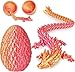 Olee Odee Dragon Eggs with Dragon Inside 3D Printed Surprise Funny Gifts for Kids Articulated Dragon Fidget Toys for Adults Executive Desk Toys Office Room Dcor Orange Red MSize - Image 2