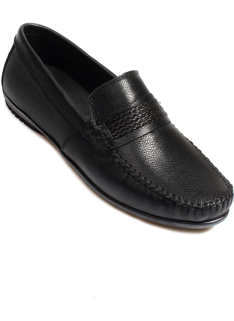 Fast Step Genuine Leather Black Men's Casual Shoes 585ma204