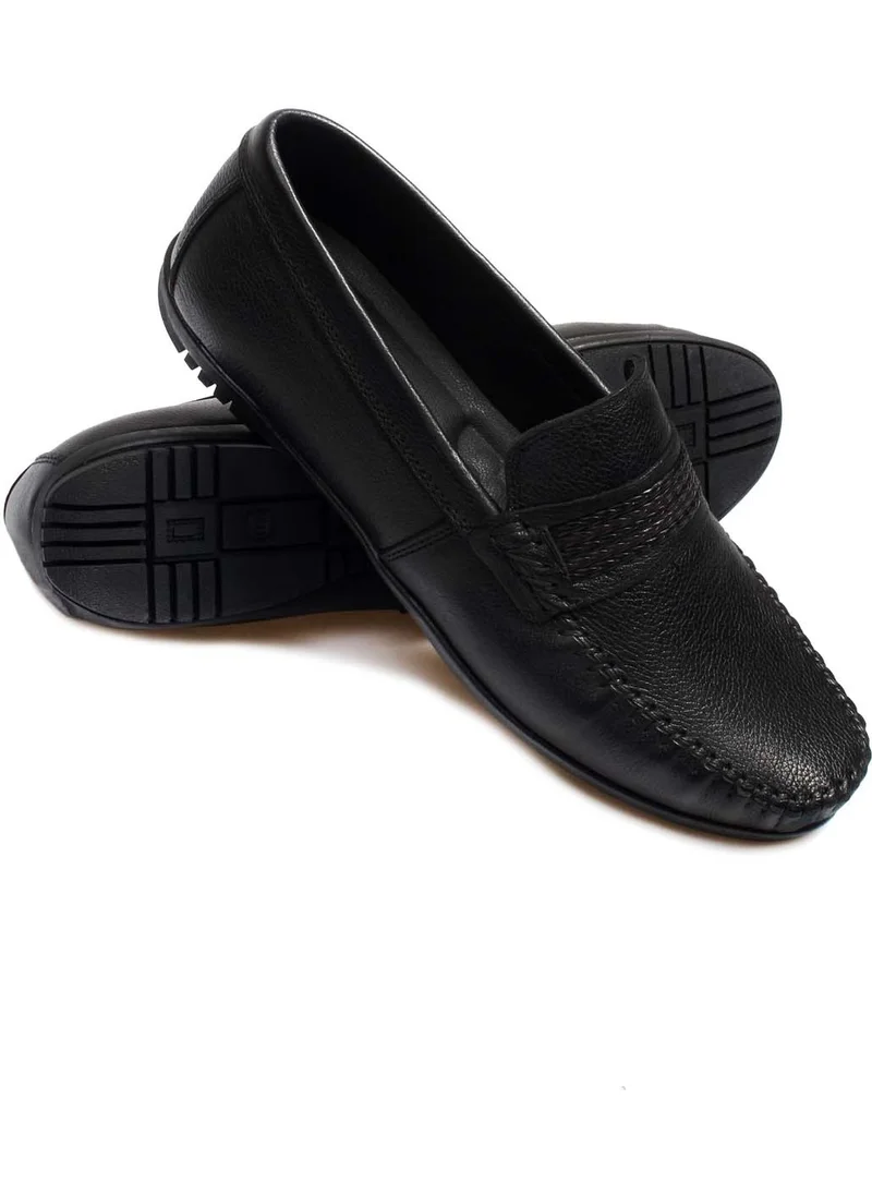 Fast Step Genuine Leather Black Men's Casual Shoes 585ma204