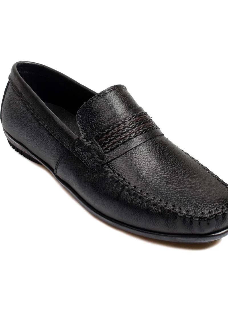 Fast Step Genuine Leather Black Men's Casual Shoes 585ma204