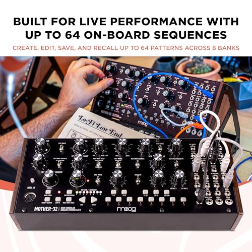 MOOG Mother-32 Semi-Modular Eurorack Analog Synthesizer with 32-Step Sequencer, VC Oscillator and Ladder Filter, MIDI In, Extended Patchbay, CV Jack - Image 4
