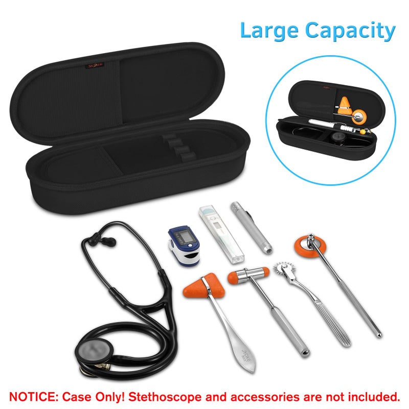 SKYREH Stethoscope Case for 3M Littmann Classic III, Lightweight II S.E, Cardiology IV Diagnostic, MDF Acoustica Stethoscopes - Travel Hard Carrying Bag for Doctor & Nurse Accessories (Black) - Image 2
