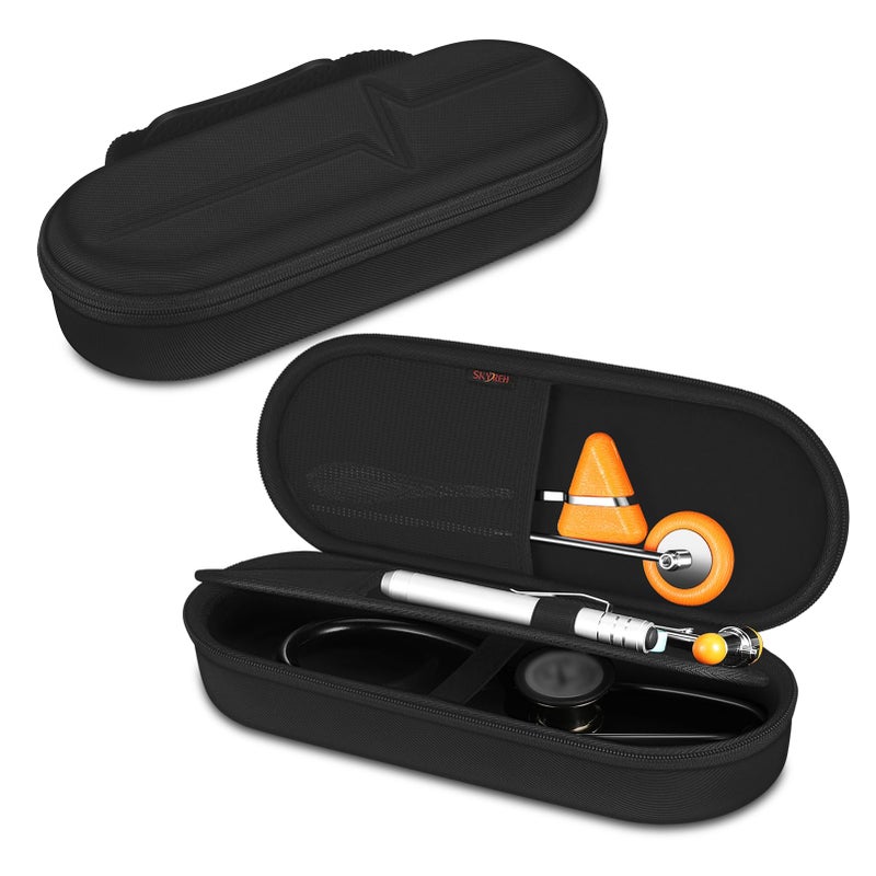 SKYREH Stethoscope Case for 3M Littmann Classic III, Lightweight II S.E, Cardiology IV Diagnostic, MDF Acoustica Stethoscopes - Travel Hard Carrying Bag for Doctor & Nurse Accessories (Black) - Image 1