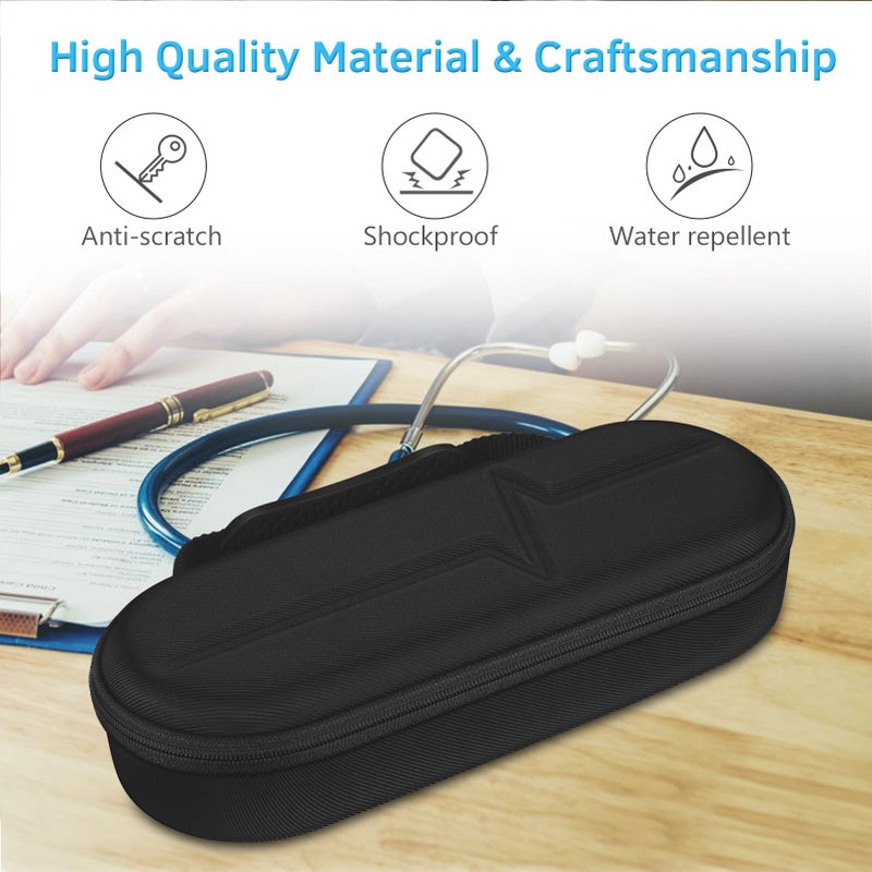 SKYREH Stethoscope Case for 3M Littmann Classic III, Lightweight II S.E, Cardiology IV Diagnostic, MDF Acoustica Stethoscopes - Travel Hard Carrying Bag for Doctor & Nurse Accessories (Black) - Image 4