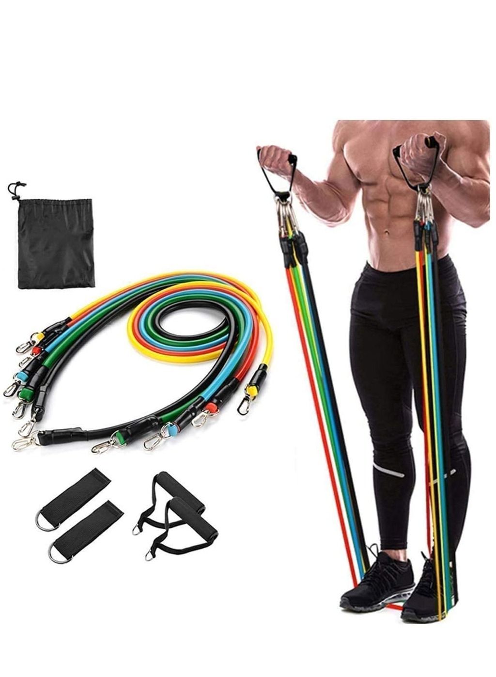 Resistance Band for Workout Resistance Band Set of 11 Resistance Band for Heavy Workout Resistance Band Foam Handle Door Anchor Pull Ankle Strap